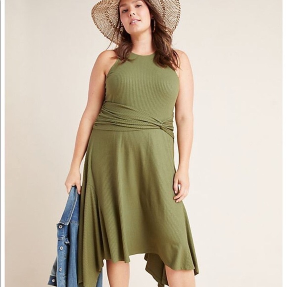 Moss Green Kingsolver dress APlus Anthropologie